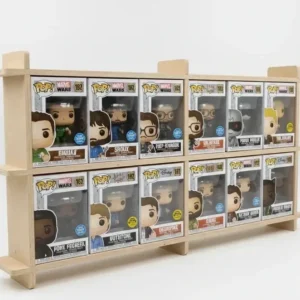 Funko Pop Figurines Display Shelf. 2 Tiers Wide Design. Holds 12 Boxed Figures, Easy Install