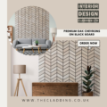 Premium Wall Panels Oak Veneered Chevrons on Blackboard - Image 2