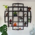 Charcoal Black Eye Wall Shelf, Sphere Bookcase, Hanging Geometric Restaurant Home Furniture - Image 1