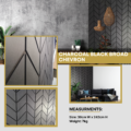 Charcoal Black BROAD Chevron Wall Panels 39cm x 242cm Ready to Fit Premium Cladding - Image 7