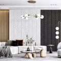 Green-Brown Chevron Panel Slat Wall Decor – Paintable, Moisture-Resistant MDF Interior Cladding – 39cm x 242cm, 0.94 sq. meter. - Image 3