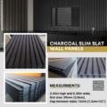 Charcoal Black Panel MDF Slim Slats Wall Panel - Image 2