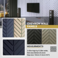 Green-Brown Chevron Panel Slat Wall Decor – Paintable, Moisture-Resistant MDF Interior Cladding – 39cm x 242cm, 0.94 sq. meter. - Image 4