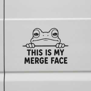 This Is My Merge Face Frog Car Sticker - Funny Vinyl Car Decal