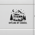 Offline By Choice Camper Sticker Funny Vinyl Decal Campervan Motorhome Van Life - Image 1