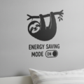 Sloth Wall Sticker Vinyl Decal Funny Energy Saving Mode Bedroom Lazy Decor Gift - Image 1