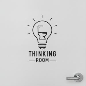 Thinking Room Wall Sticker Vinyl Decal Funny Toilet Door Sign Bathroom Decor