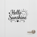 Hello Sunshine Wall Sticker Vinyl Decal Nursery Quote Kids Bedroom Decor Gift - Image 2