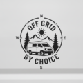 Off Grid By Choice Camper Sticker Vinyl Decal Campervan Motorhome Van Life - Image 2