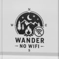 Wander No Wifi Camper Sticker Funny Vinyl Decal Campervan Motorhome Van Life - Image 2
