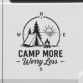 Camp More Worry Less Camper Sticker Vinyl Decal Campervan Motorhome Van Life - Image 2