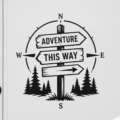 Adventure This Way Signpost Camper Sticker Vinyl Decal Campervan Van Life - Image 2